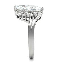 Load image into Gallery viewer, TK475 - High polished (no plating) Stainless Steel Ring with AAA Grade CZ  in Clear