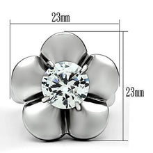 Load image into Gallery viewer, TK477 - High polished (no plating) Stainless Steel Ring with AAA Grade CZ  in Clear