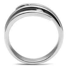 Load image into Gallery viewer, TK478 - High polished (no plating) Stainless Steel Ring with AAA Grade CZ  in Clear