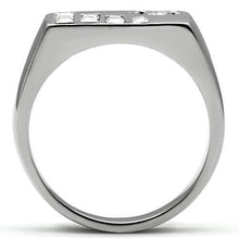 Load image into Gallery viewer, TK481 - High polished (no plating) Stainless Steel Ring with AAA Grade CZ  in Clear