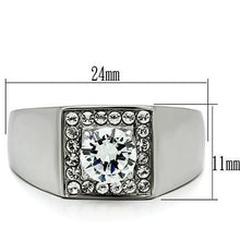 Load image into Gallery viewer, TK483 - High polished (no plating) Stainless Steel Ring with AAA Grade CZ  in Clear