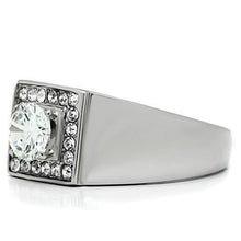 Load image into Gallery viewer, TK483 - High polished (no plating) Stainless Steel Ring with AAA Grade CZ  in Clear