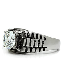 Load image into Gallery viewer, TK485 - High polished (no plating) Stainless Steel Ring with AAA Grade CZ  in Clear