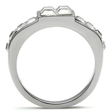 Load image into Gallery viewer, TK487 - High polished (no plating) Stainless Steel Ring with Top Grade Crystal  in Clear