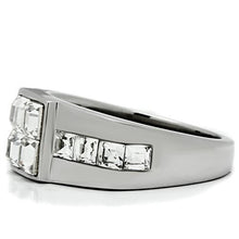 Load image into Gallery viewer, TK487 - High polished (no plating) Stainless Steel Ring with Top Grade Crystal  in Clear