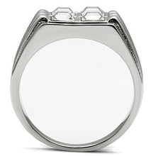 Load image into Gallery viewer, TK488 - High polished (no plating) Stainless Steel Ring with Top Grade Crystal  in Clear