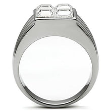 Load image into Gallery viewer, TK489 - High polished (no plating) Stainless Steel Ring with Top Grade Crystal  in Clear