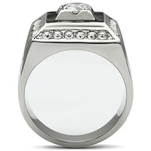 Load image into Gallery viewer, TK493 - High polished (no plating) Stainless Steel Ring with AAA Grade CZ  in Clear