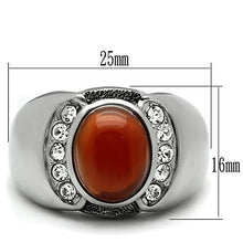 Load image into Gallery viewer, TK499 - High polished (no plating) Stainless Steel Ring with Semi-Precious Onyx in Siam