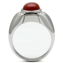 Load image into Gallery viewer, TK499 - High polished (no plating) Stainless Steel Ring with Semi-Precious Onyx in Siam