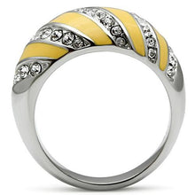 Load image into Gallery viewer, TK506 - High polished (no plating) Stainless Steel Ring with Top Grade Crystal  in Clear