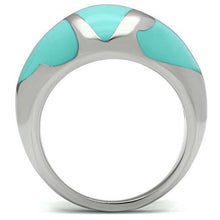 Load image into Gallery viewer, TK509 - High polished (no plating) Stainless Steel Ring with Epoxy  in Turquoise