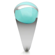 Load image into Gallery viewer, TK509 - High polished (no plating) Stainless Steel Ring with Epoxy  in Turquoise