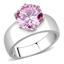 Load image into Gallery viewer, TK52010 - High polished (no plating) Stainless Steel Ring with AAA Grade CZ  in Rose