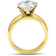 Load image into Gallery viewer, TK520G - Ion Gold Plating Stainless Steel Ring with AAA Grade CZ  in Clear