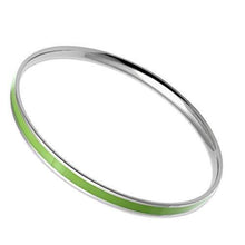 Load image into Gallery viewer, TK539 - High polished (no plating) Stainless Steel Bangle with Epoxy  in Emerald