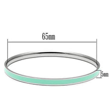 Load image into Gallery viewer, TK541 - High polished (no plating) Stainless Steel Bangle with Epoxy  in Aquamarine