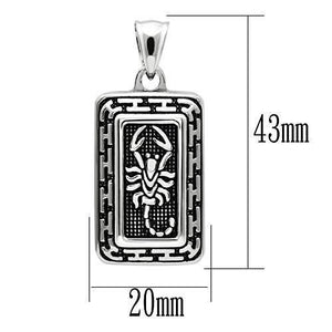 TK546 - High polished (no plating) Stainless Steel Chain Pendant with No Stone