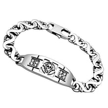 Load image into Gallery viewer, TK574 - High polished (no plating) Stainless Steel Bracelet with AAA Grade CZ  in Clear