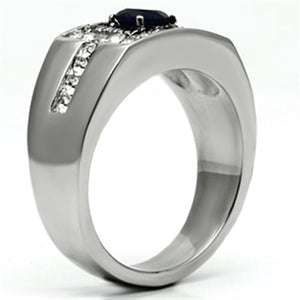 TK588 High polished (no plating) Stainless Steel Ring with Synthetic in Montana