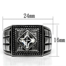 Load image into Gallery viewer, TK589 - High polished (no plating) Stainless Steel Ring with Top Grade Crystal  in Clear