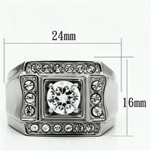 Load image into Gallery viewer, TK593 - High polished (no plating) Stainless Steel Ring with AAA Grade CZ  in Clear