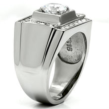 Load image into Gallery viewer, TK593 - High polished (no plating) Stainless Steel Ring with AAA Grade CZ  in Clear