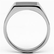 Load image into Gallery viewer, TK594 - High polished (no plating) Stainless Steel Ring with Epoxy  in Jet