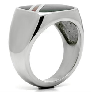 TK602 - High polished (no plating) Stainless Steel Ring with Epoxy  in Multi Color