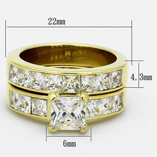 Load image into Gallery viewer, TK61206G - IP Gold(Ion Plating) Stainless Steel Ring with AAA Grade CZ  in Clear