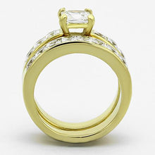 Load image into Gallery viewer, TK61206G - IP Gold(Ion Plating) Stainless Steel Ring with AAA Grade CZ  in Clear