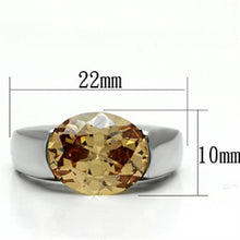 Load image into Gallery viewer, TK622 - High polished (no plating) Stainless Steel Ring with AAA Grade CZ  in Champagne