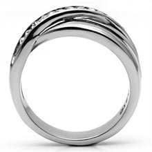 Load image into Gallery viewer, TK626 - High polished (no plating) Stainless Steel Ring with Top Grade Crystal  in Clear