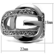 Load image into Gallery viewer, TK634 - High polished (no plating) Stainless Steel Ring with Top Grade Crystal  in Clear