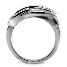 Load image into Gallery viewer, TK634 - High polished (no plating) Stainless Steel Ring with Top Grade Crystal  in Clear