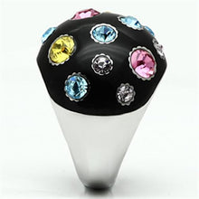 Load image into Gallery viewer, TK640 - High polished (no plating) Stainless Steel Ring with Top Grade Crystal  in Multi Color