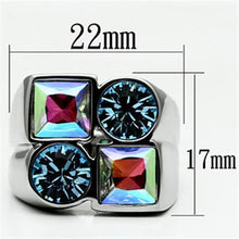 Load image into Gallery viewer, TK645 - High polished (no plating) Stainless Steel Ring with Top Grade Crystal  in Multi Color