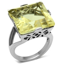 Load image into Gallery viewer, TK649 - High polished (no plating) Stainless Steel Ring with Top Grade Crystal  in Citrine Yellow