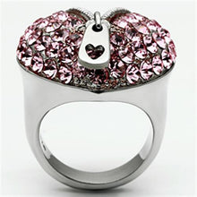 Load image into Gallery viewer, TK652 - High polished (no plating) Stainless Steel Ring with Top Grade Crystal  in Rose