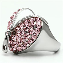 Load image into Gallery viewer, TK652 - High polished (no plating) Stainless Steel Ring with Top Grade Crystal  in Rose