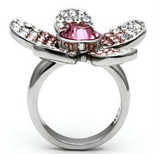 Load image into Gallery viewer, TK654 - High polished (no plating) Stainless Steel Ring with Top Grade Crystal  in Rose