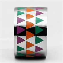 Load image into Gallery viewer, TK675 - High polished (no plating) Stainless Steel Ring with Epoxy  in Multi Color