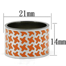 Load image into Gallery viewer, TK679 - High polished (no plating) Stainless Steel Ring with Epoxy  in Orange