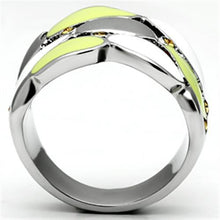 Load image into Gallery viewer, TK693 - High polished (no plating) Stainless Steel Ring with Top Grade Crystal  in Topaz