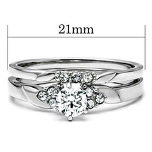 Load image into Gallery viewer, TK694 - High polished (no plating) Stainless Steel Ring with AAA Grade CZ  in Clear