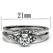 Load image into Gallery viewer, TK694 - High polished (no plating) Stainless Steel Ring with AAA Grade CZ  in Clear