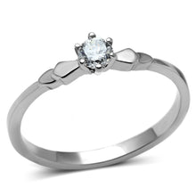 Load image into Gallery viewer, TK697 - High polished (no plating) Stainless Steel Ring with AAA Grade CZ  in Clear