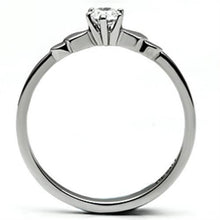 Load image into Gallery viewer, TK697 - High polished (no plating) Stainless Steel Ring with AAA Grade CZ  in Clear