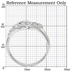 TK6X179 - High polished (no plating) Stainless Steel Ring with AAA Grade CZ  in Clear