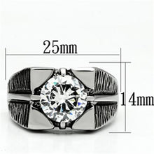 Load image into Gallery viewer, TK701 - High polished (no plating) Stainless Steel Ring with AAA Grade CZ  in Clear